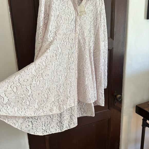 FREE PEOPLE | Heather Soft Lace Boho Button front Tunic Cream | Small BNWT - Picture 5 of 8
